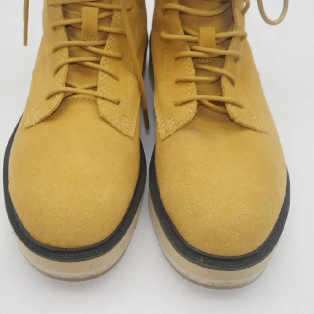 NEW Sorel Women's 6.5  Hi Line Lace  Boots Shoes Brown Geo Yellow Tried On